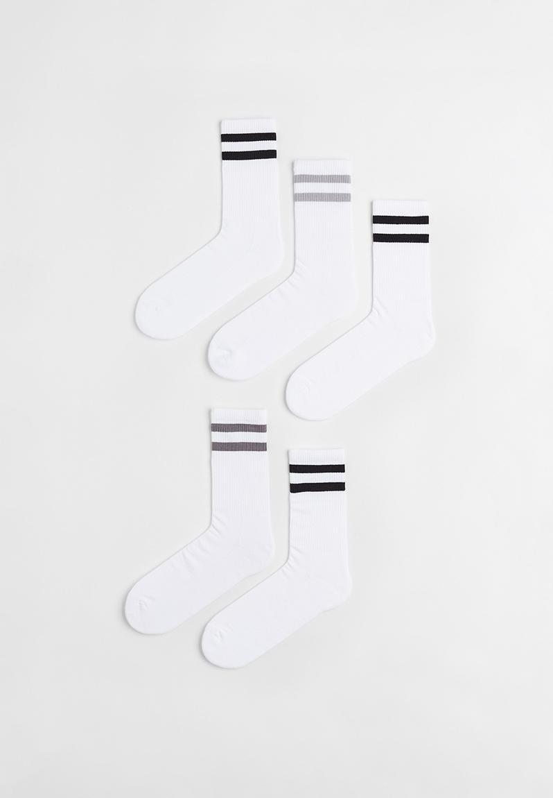 5-pack socks - white/grey - 0647207035 H&M Socks | Superbalist.com