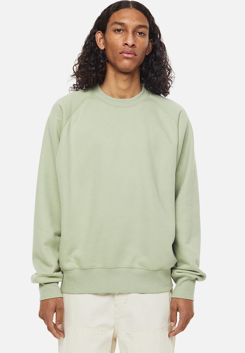 Oversized fit cotton sweatshirt - pistachio green - 1138991001 H&M ...