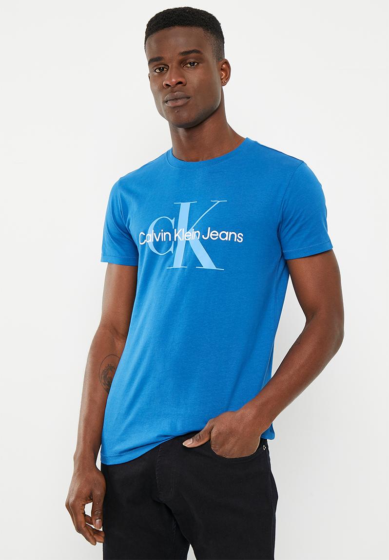 Seasonal monologo tee - tarps blue CALVIN KLEIN T-Shirts & Vests ...