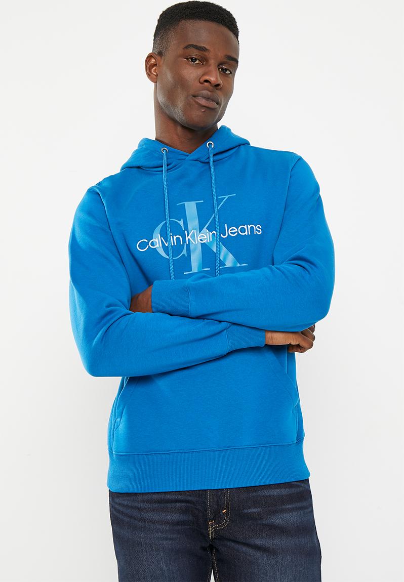 Seasonal monologo regular hoodie - tarps blue CALVIN KLEIN T-Shirts ...