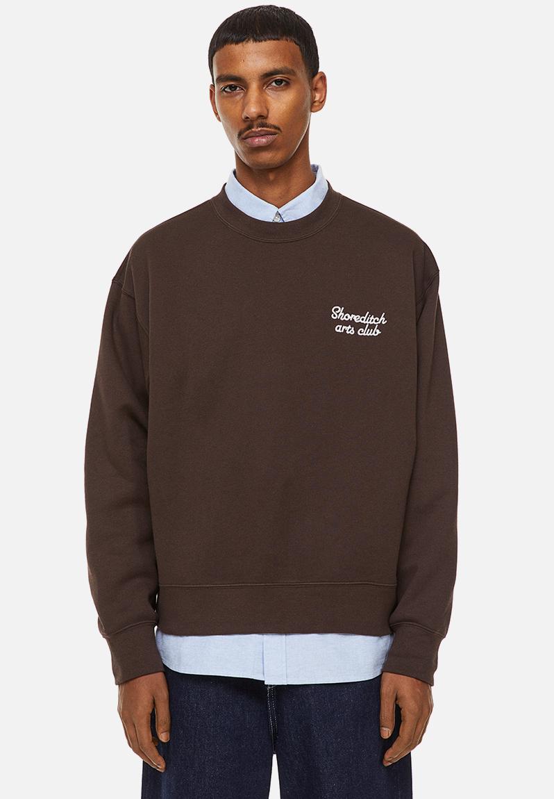 Oversized fit sweatshirt - brown/shoreditch - 1114972002 H&M Hoodies ...