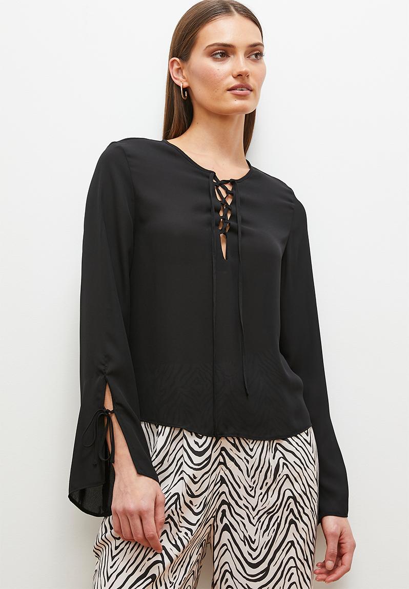 Black Smart Lace Blouse