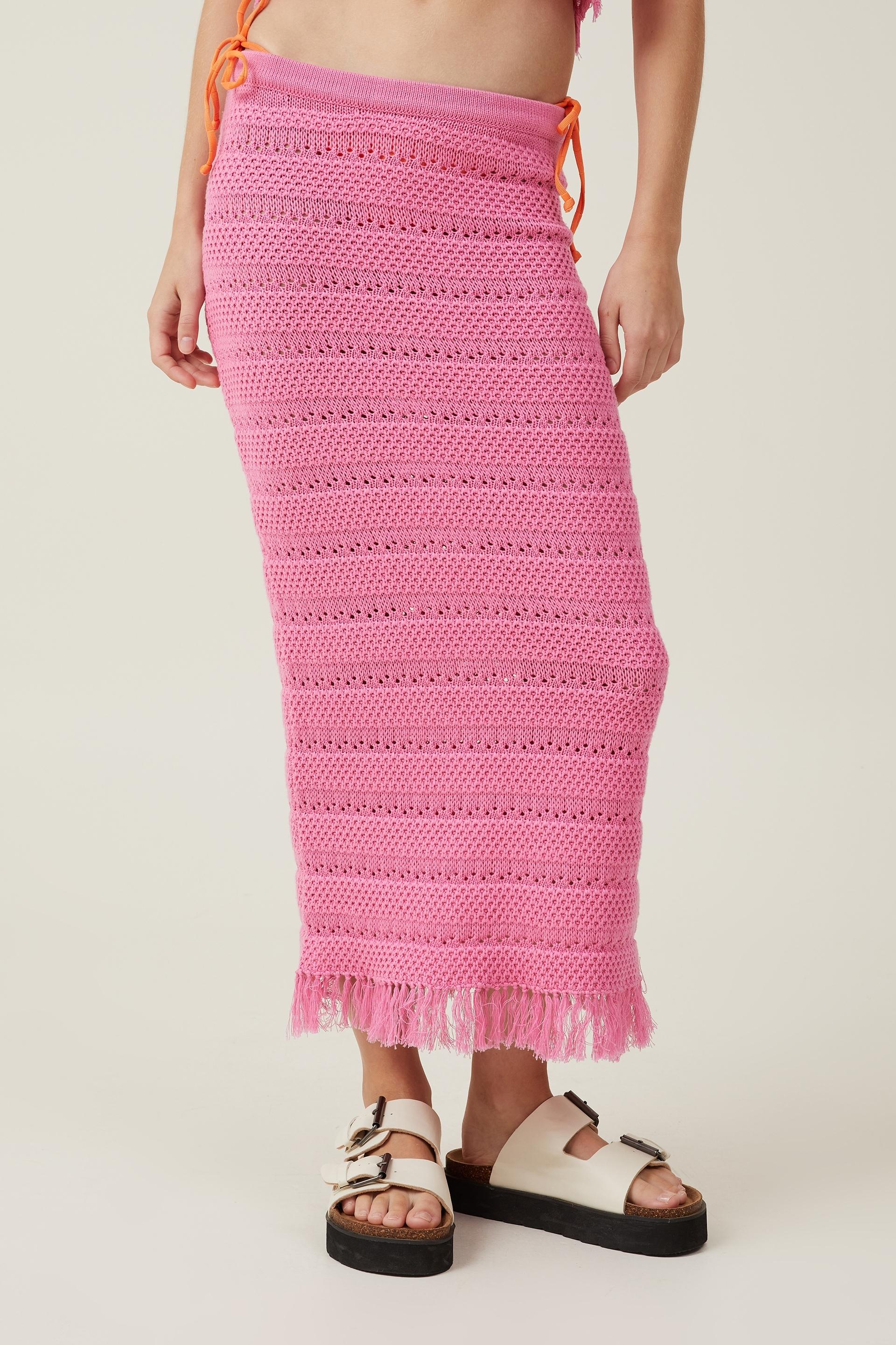 Summer Swagger Crochet Maxi Skirt with Fringe main image 1