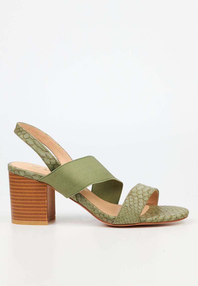 Vanya 1 block heel - olive Butterfly Feet Heels | Superbalist.com