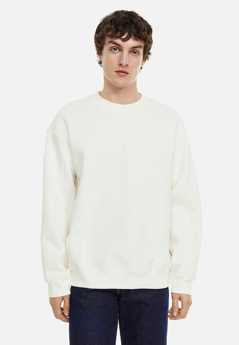 Relaxed fit appliquéd sweatshirt - white - 1070927010 H&M Hoodies ...