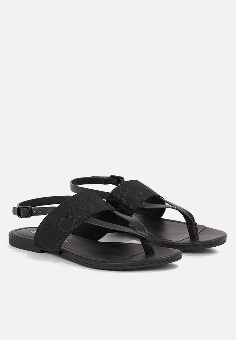 Flat sandal toepost webbing - black CALVIN KLEIN Sandals & Flip Flops ...