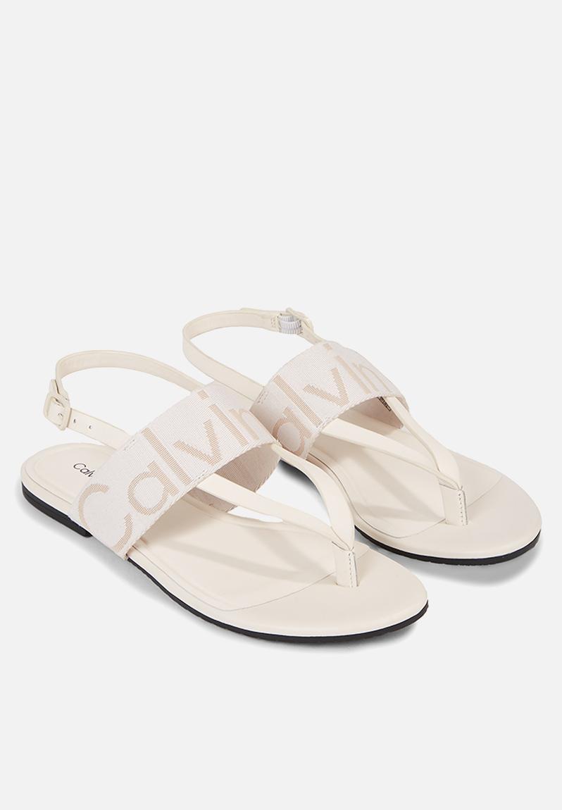 Flat sandal toepost webbing - ancient white CALVIN KLEIN Sandals & Flip ...