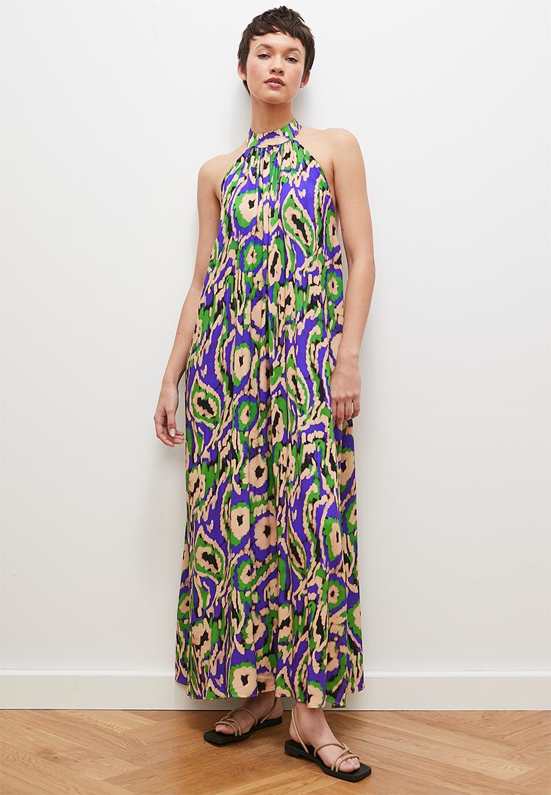 Mabel Floral Layered Scallop Collar Trapeze Dress in Green main image 1