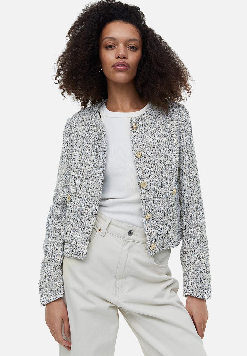Bouclé jacket - greige - 1133482006