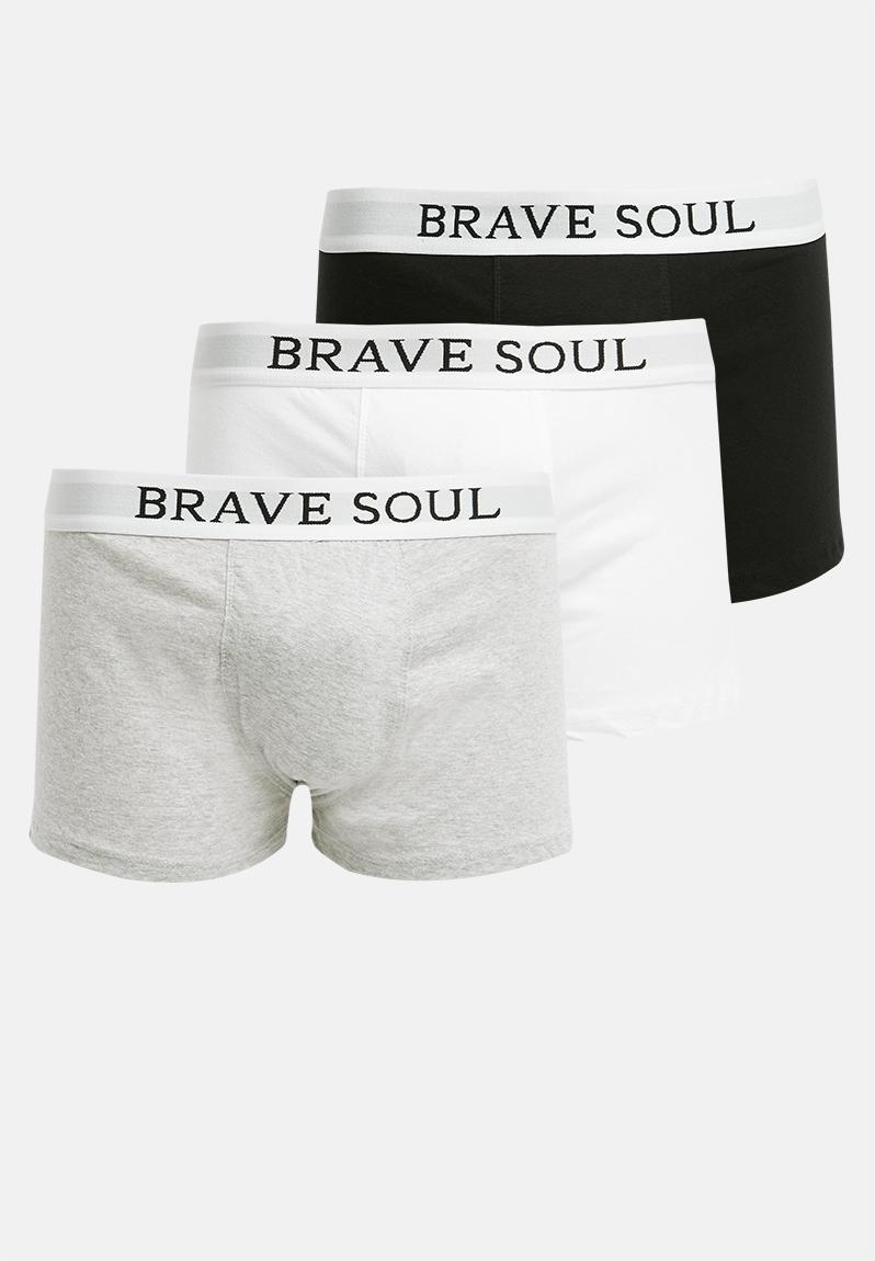 3-Pack MBX-451clarkb - white/grey marl/black Brave Soul Underwear ...