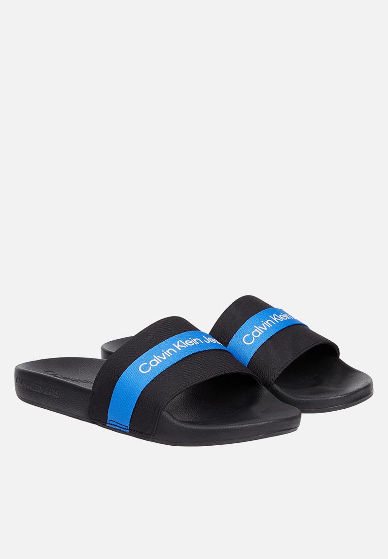 Slide webbing - black/imperial blue CALVIN KLEIN Sandals & Flip Flops ...