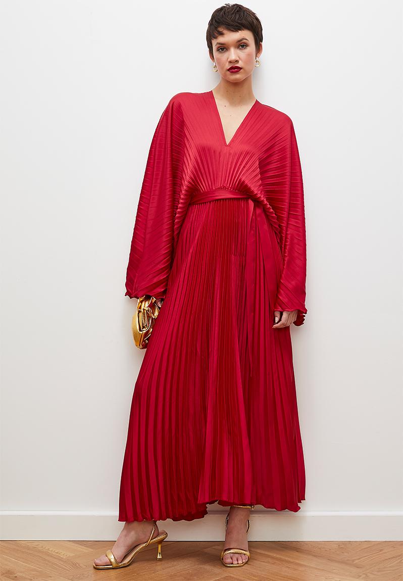 Pleated dolman sleeve maxi dress - oxblood edit Occasion | Superbalist.com