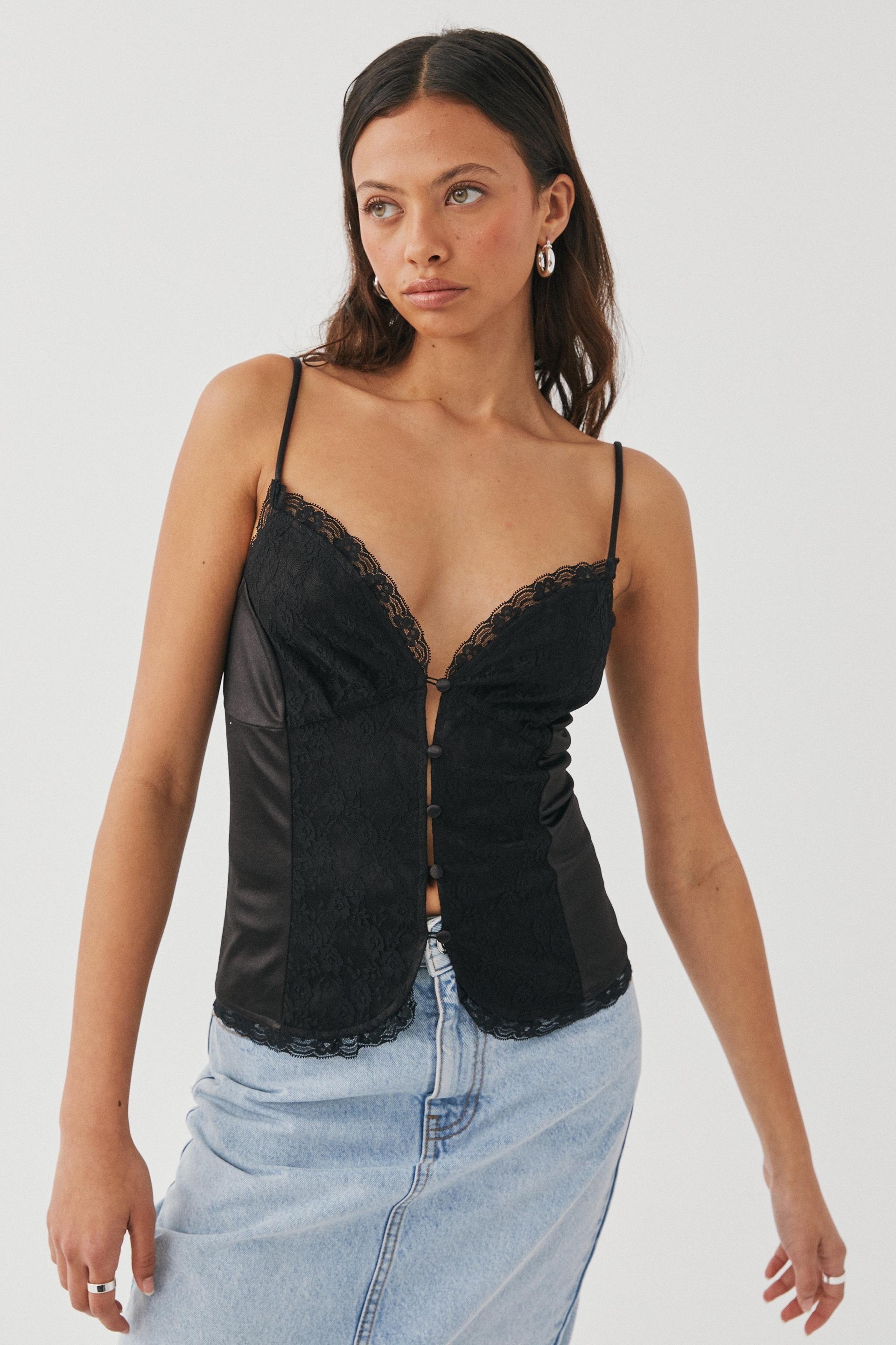 Iris Lace Cami Black Supré T Shirts Vests And Camis