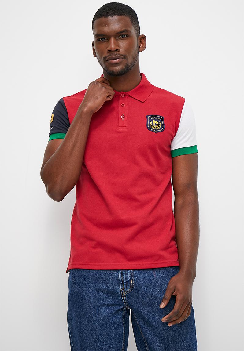 Verana fashion colourblock golfer - racecar red Verana T-Shirts & Vests ...