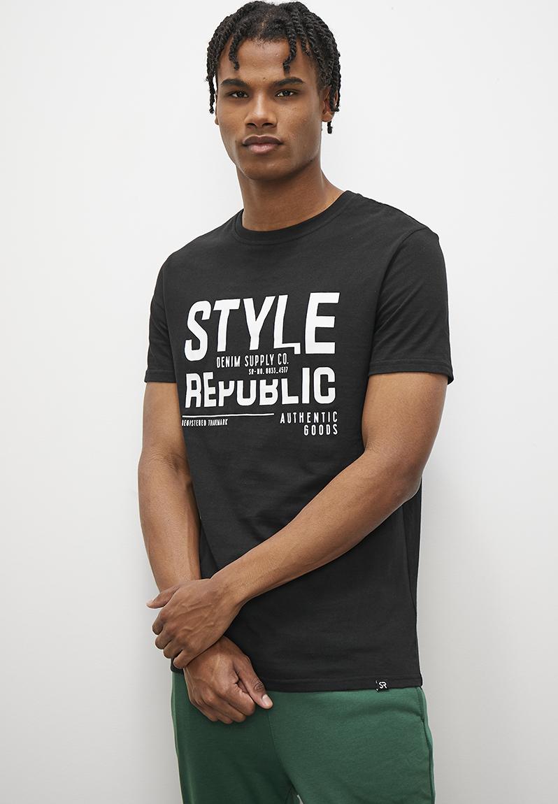 SR Jeans logo graphic tee - black STYLE REPUBLIC T-Shirts & Vests ...