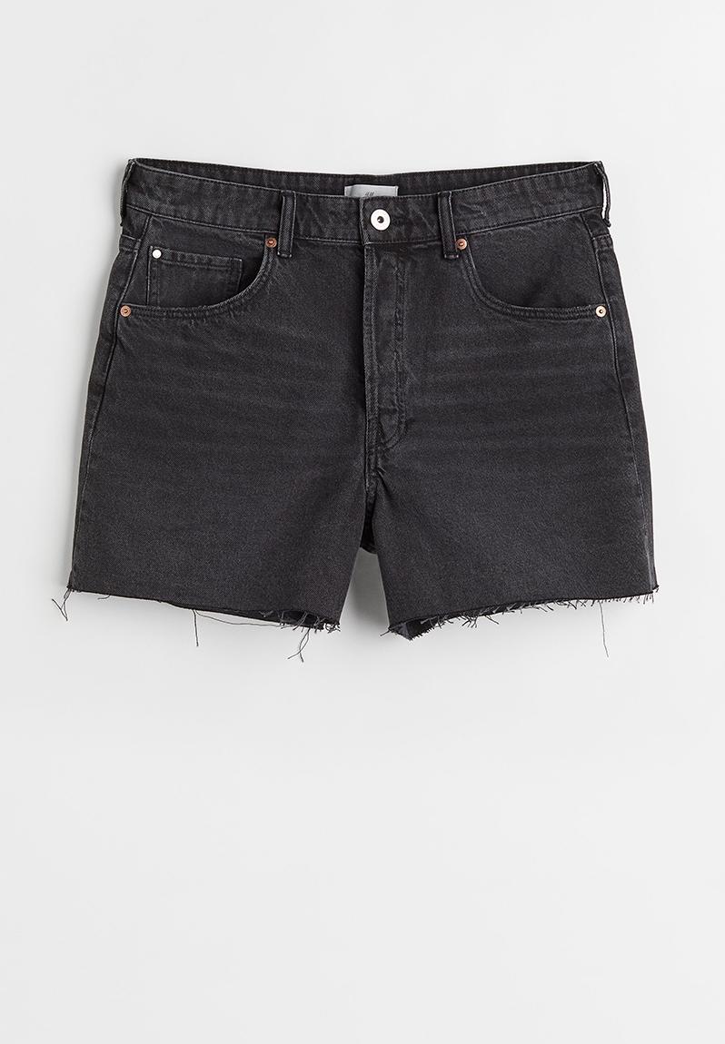 High waist denim shorts - black - 1058341001 H&M Shorts | Superbalist.com