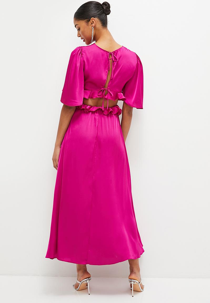 Ruffle detail fit & flare midi dress - pink MILLA Formal | Superbalist.com