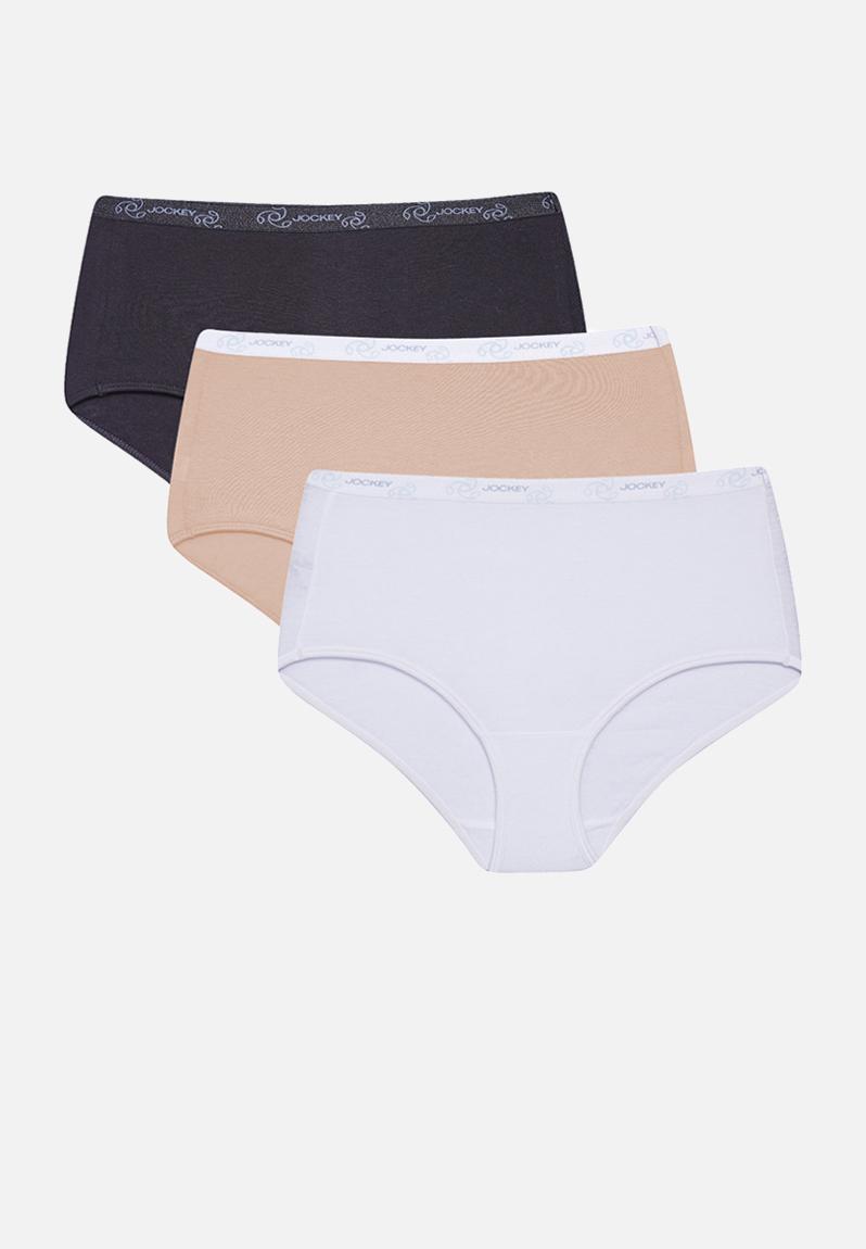 Plus 3 pk plain full brief - white/beige/black Jockey Panties ...