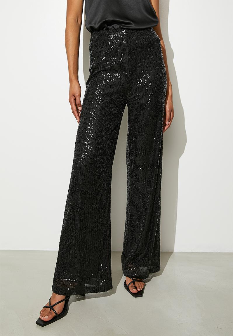 Sequin Trousers Black