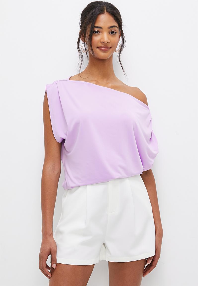 Asymmetrical knit tee - lilac MILLA T-Shirts, Vests & Camis ...