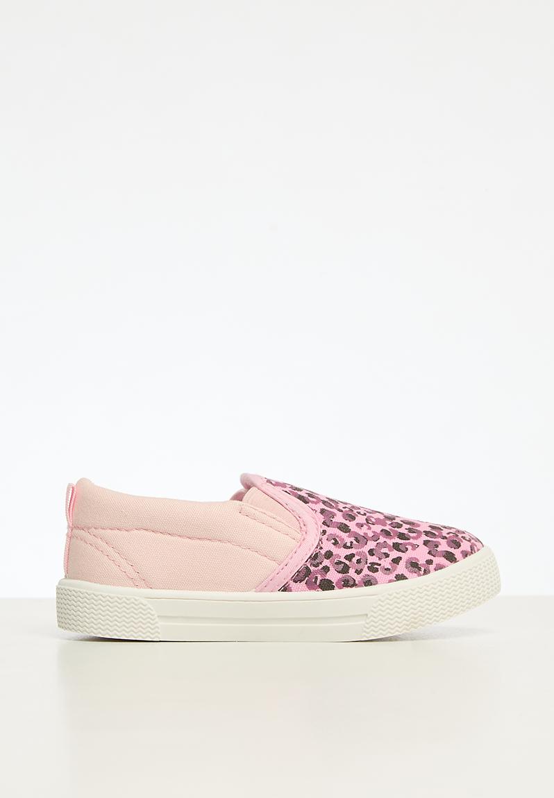 Pink Rose Print Women's Slip On Sneakers main image 1