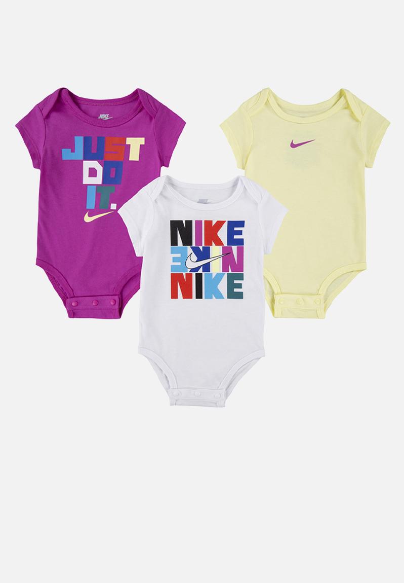 Nkg 3 pack bodysuit - multi Nike Babygrows & Sleepsuits | Superbalist.com
