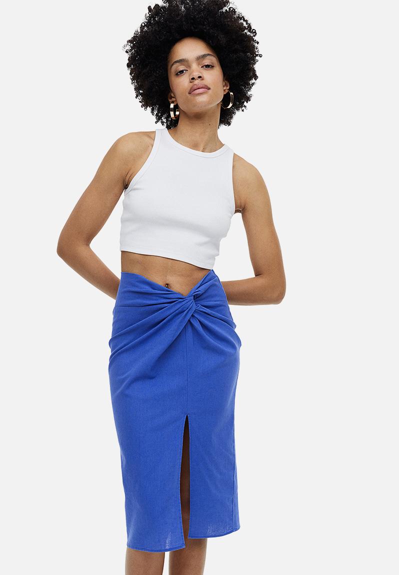 Bree Pink Check Linen Blend Skirt