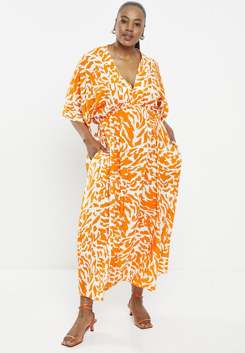 Joy kaftan - abstract cheetah orange Me&B Dresses | Superbalist.com