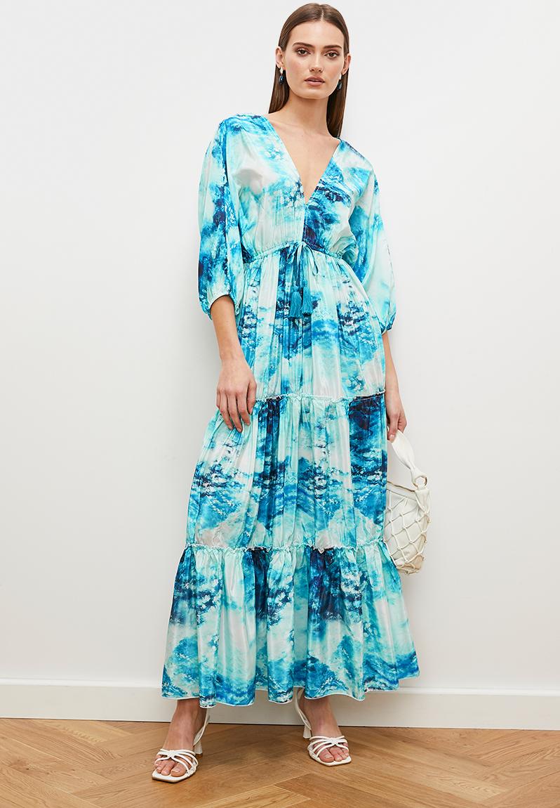 Satin dolman sleeve maxi dress - print 1 edit Formal | Superbalist.com