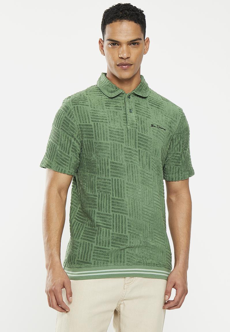 Terry textured polo - rich fern Ben Sherman T-Shirts & Vests ...