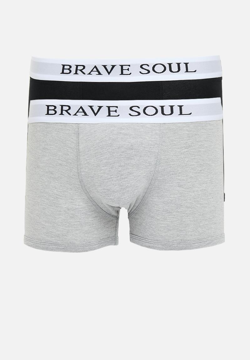 MBX-18alic 2-pack - black/grey marl Brave Soul Underwear | Superbalist.com
