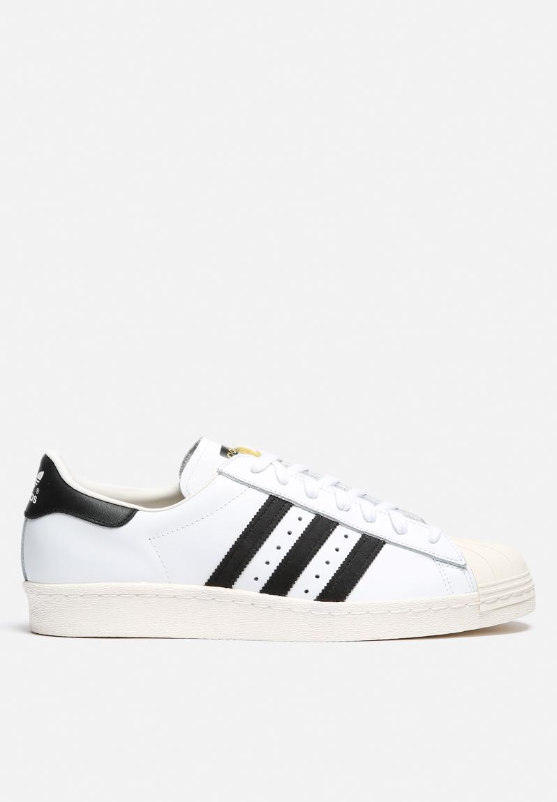 Adidas superstar 80s white black chalk best sale