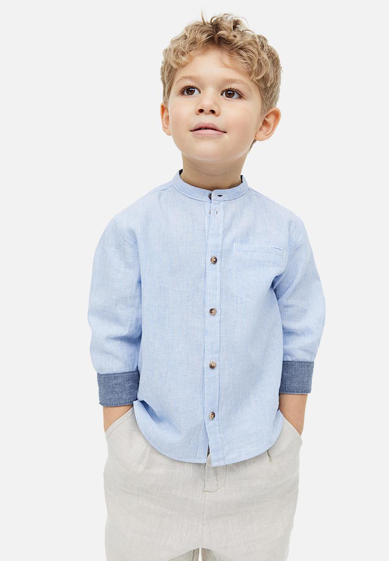 Grandad shirt - light blue/striped H&M Tops | Superbalist.com