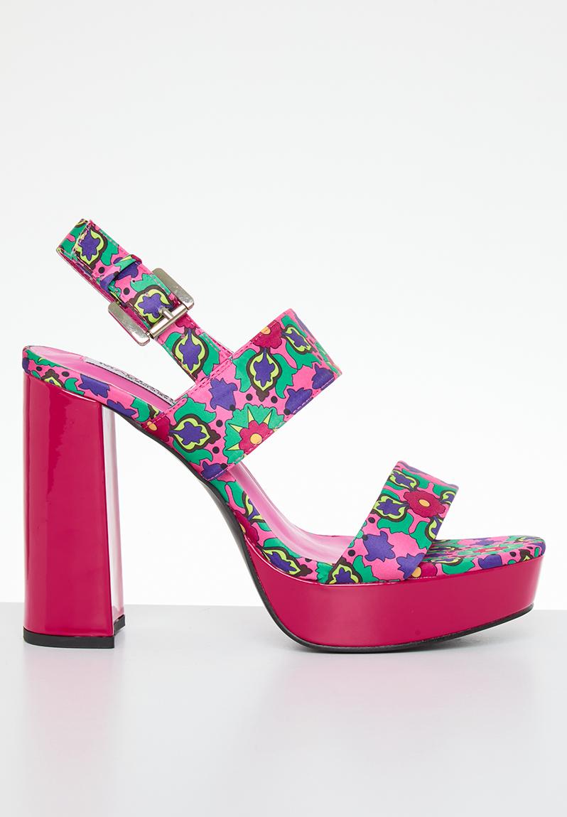 Aurora platform blockheel sandal - pink multi Madison® Heels ...