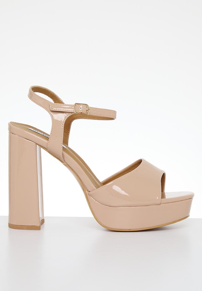 Aubrey platform ankle tie blockheel sandal - ecru Madison® Heels ...