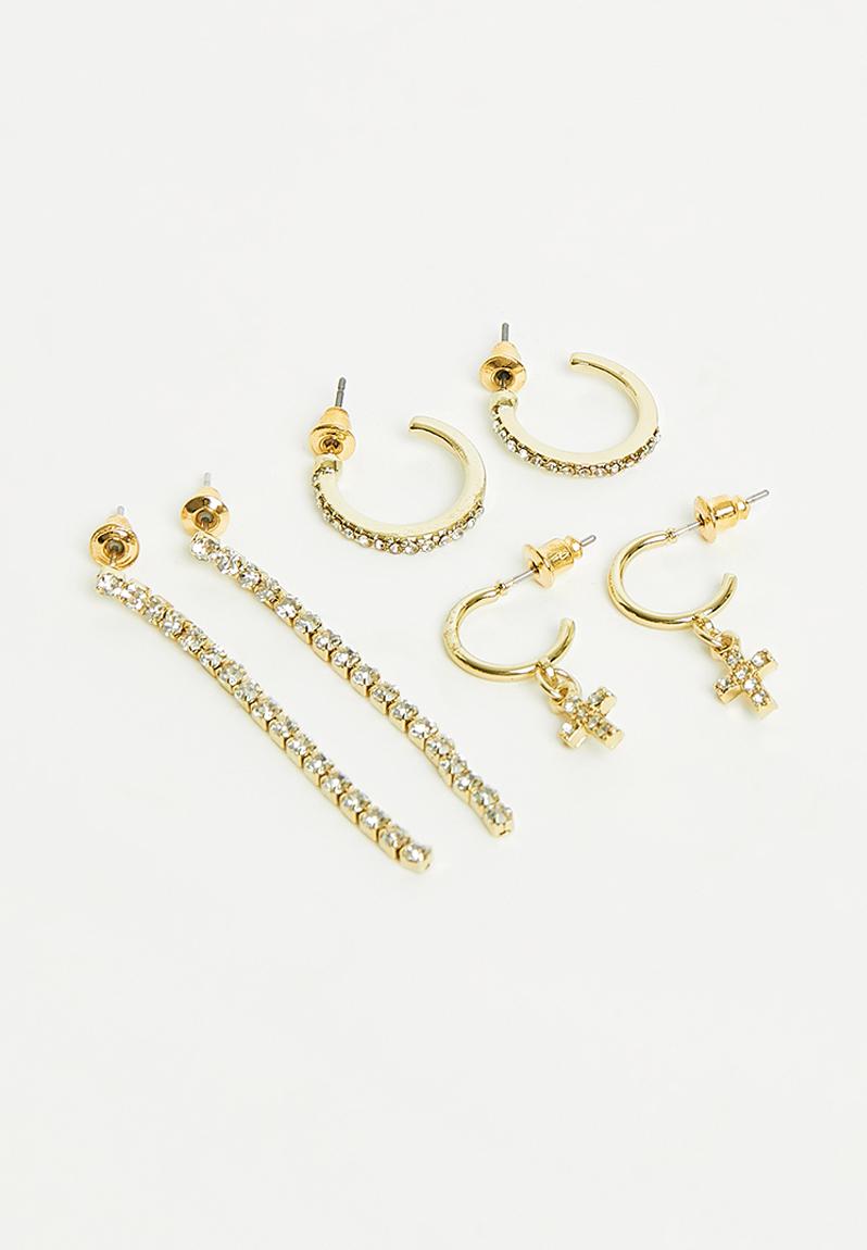 SANDSATIONAL EARRING SET, GOLD METALLIC