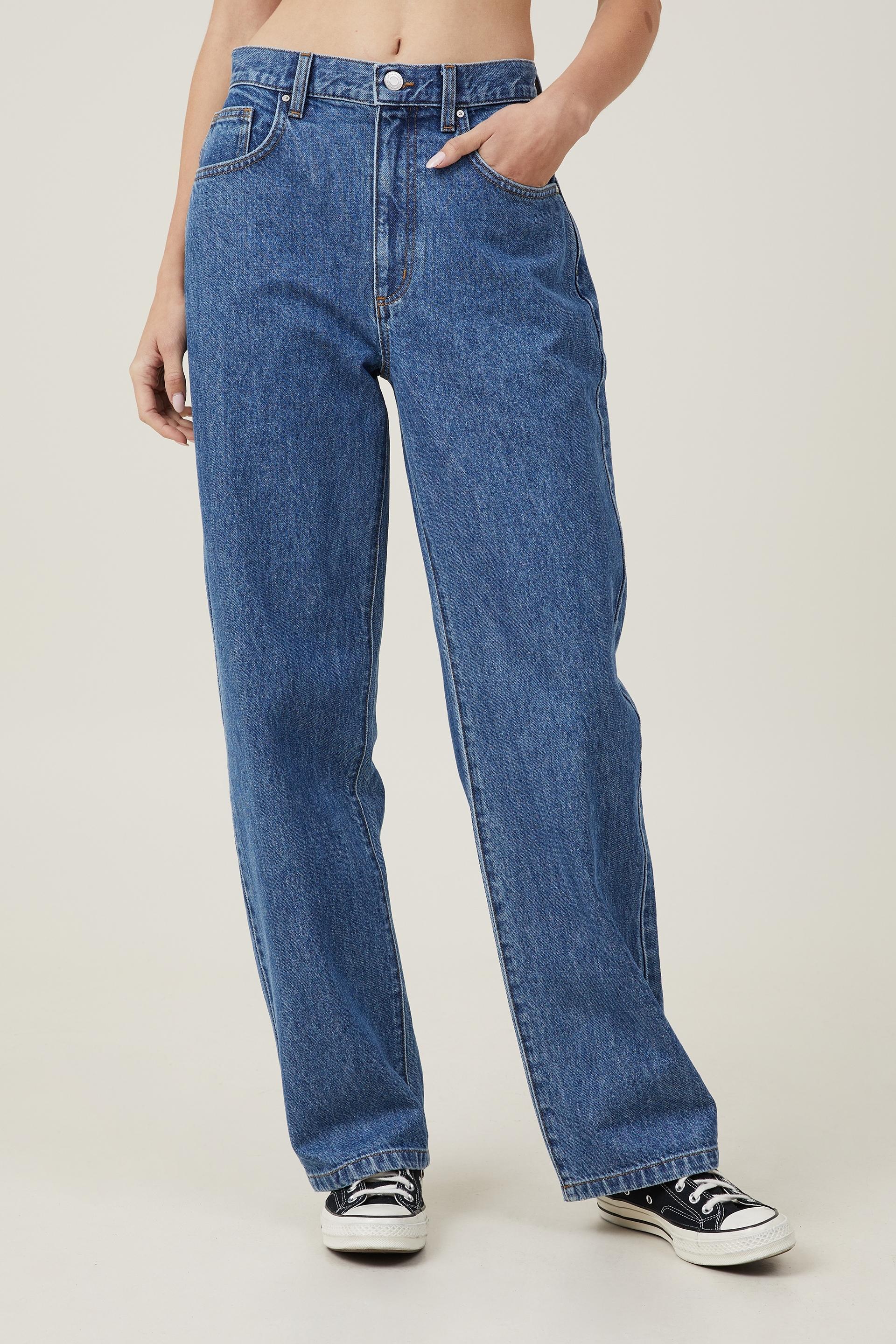 Pre-Order Sail Blue Exposed Stitching Straight Jeans