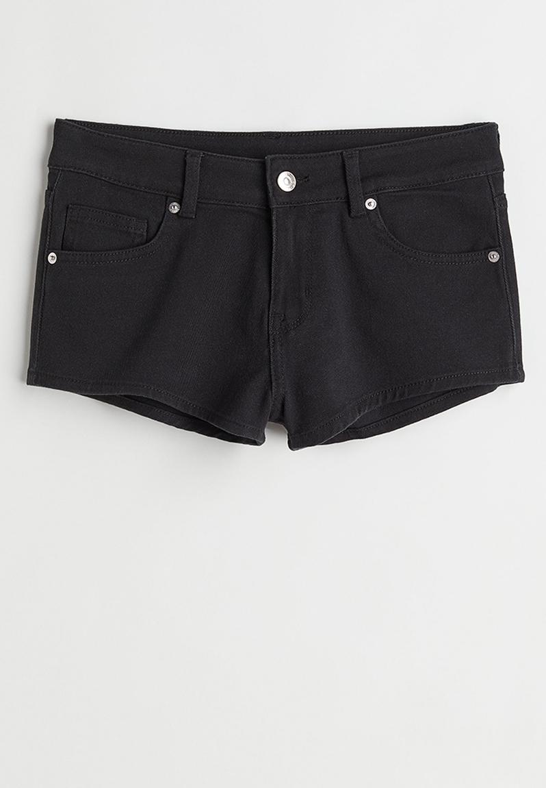Low-waisted twill shorts - black - 1047218004 H&M Shorts | Superbalist.com