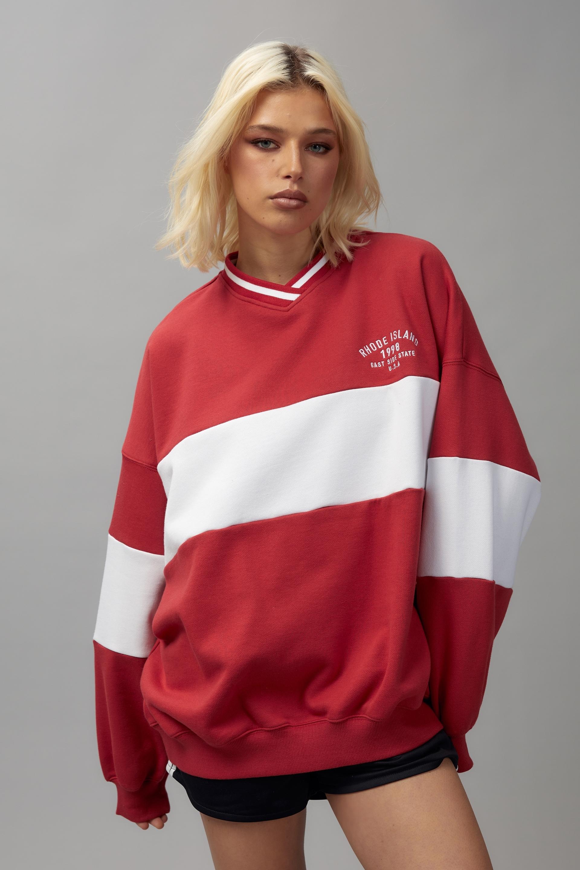 Slouchy Premium Graphic Crew - Vintage Red/Rhode Island Factorie ...