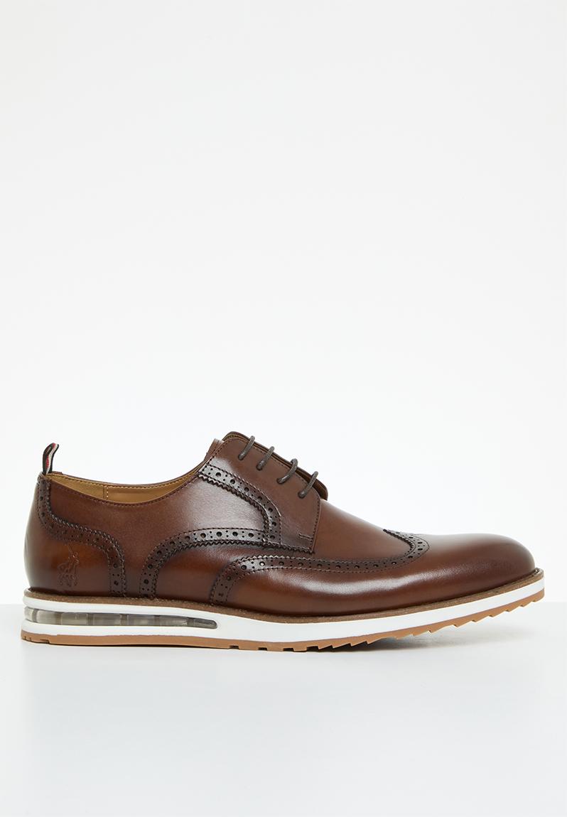 Leather brogue casual lace up - tan POLO Formal Shoes | Superbalist.com