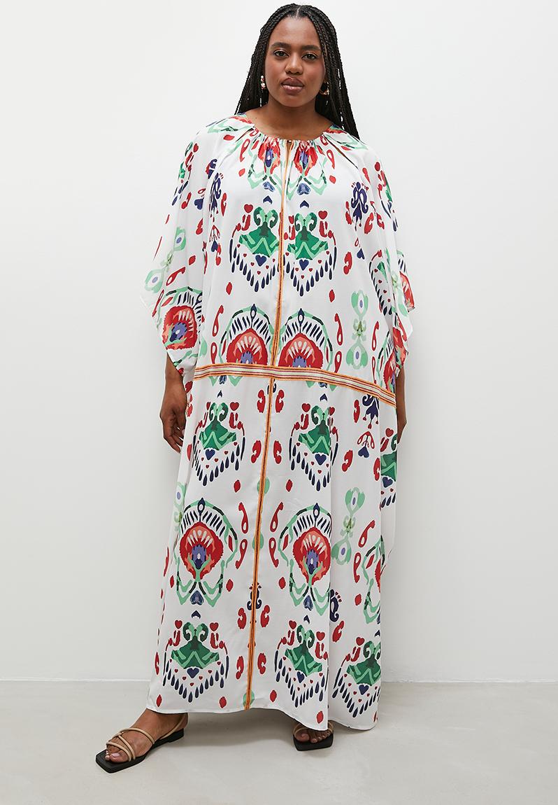 Maxi kaftan dress with trim detail - print3 Superbalist Dresses ...