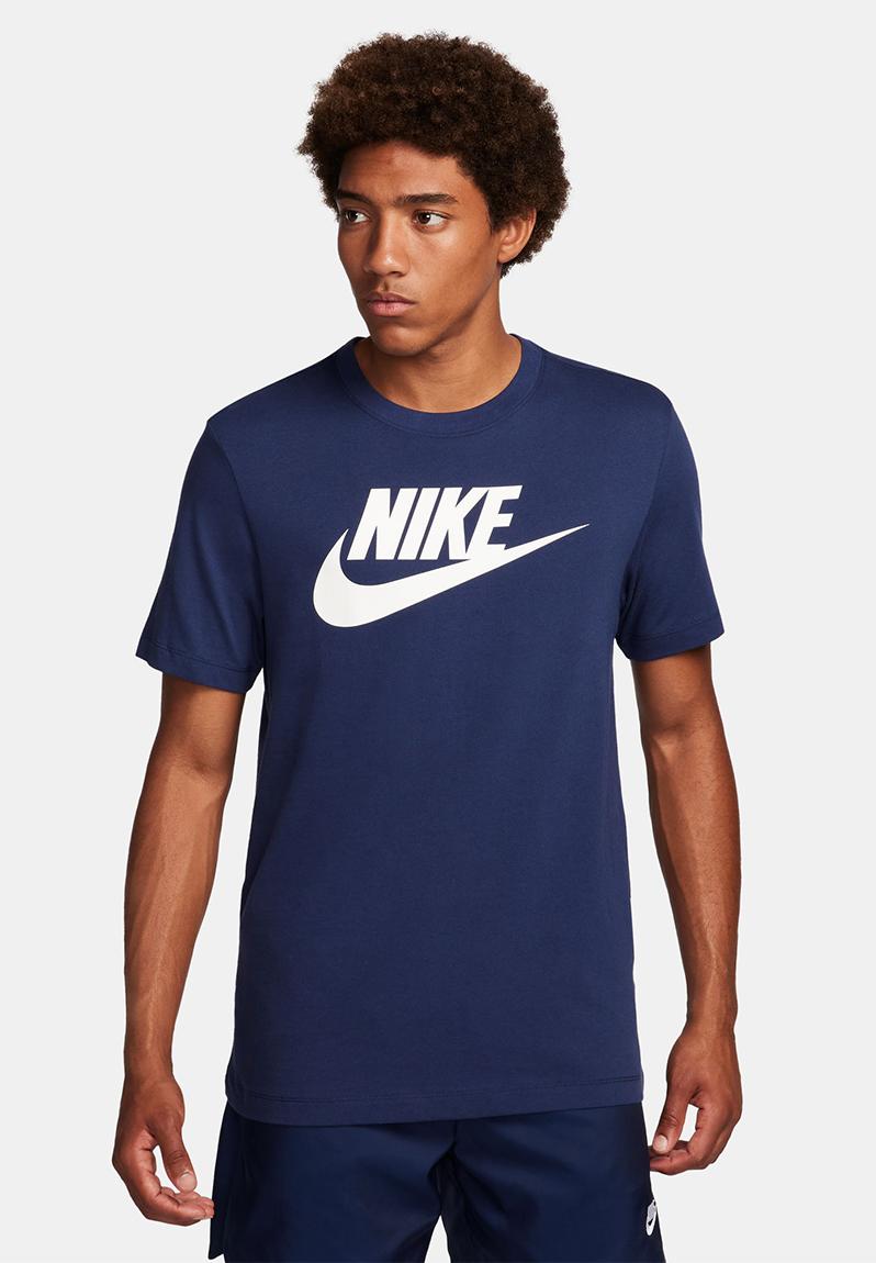 Nsw tee icon ft frnch fs - midnight navy & white Nike T-Shirts ...