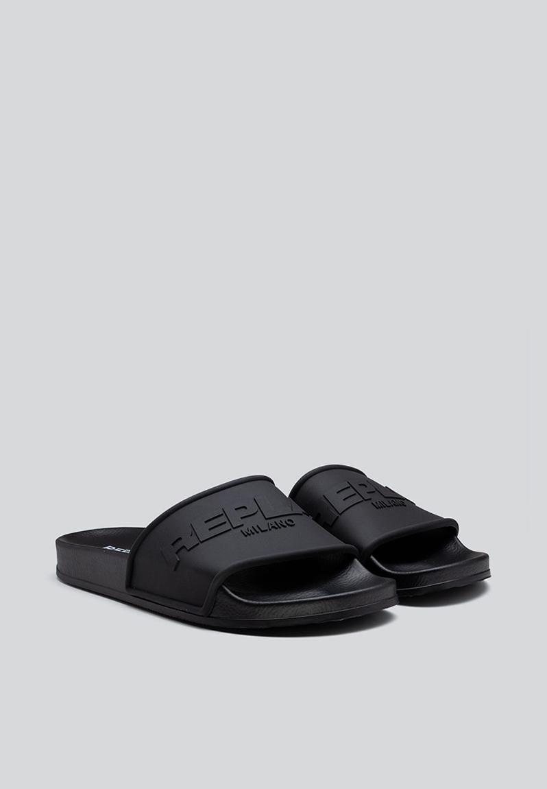 Up emboss slide - black Replay Sandals & Flip Flops | Superbalist.com