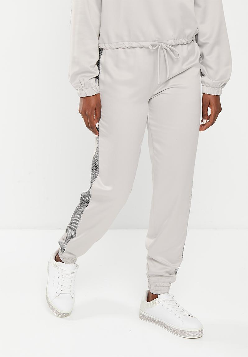 The Only One: Satin Tracksuit Pant With Insets - Silver SISSY BOY ...