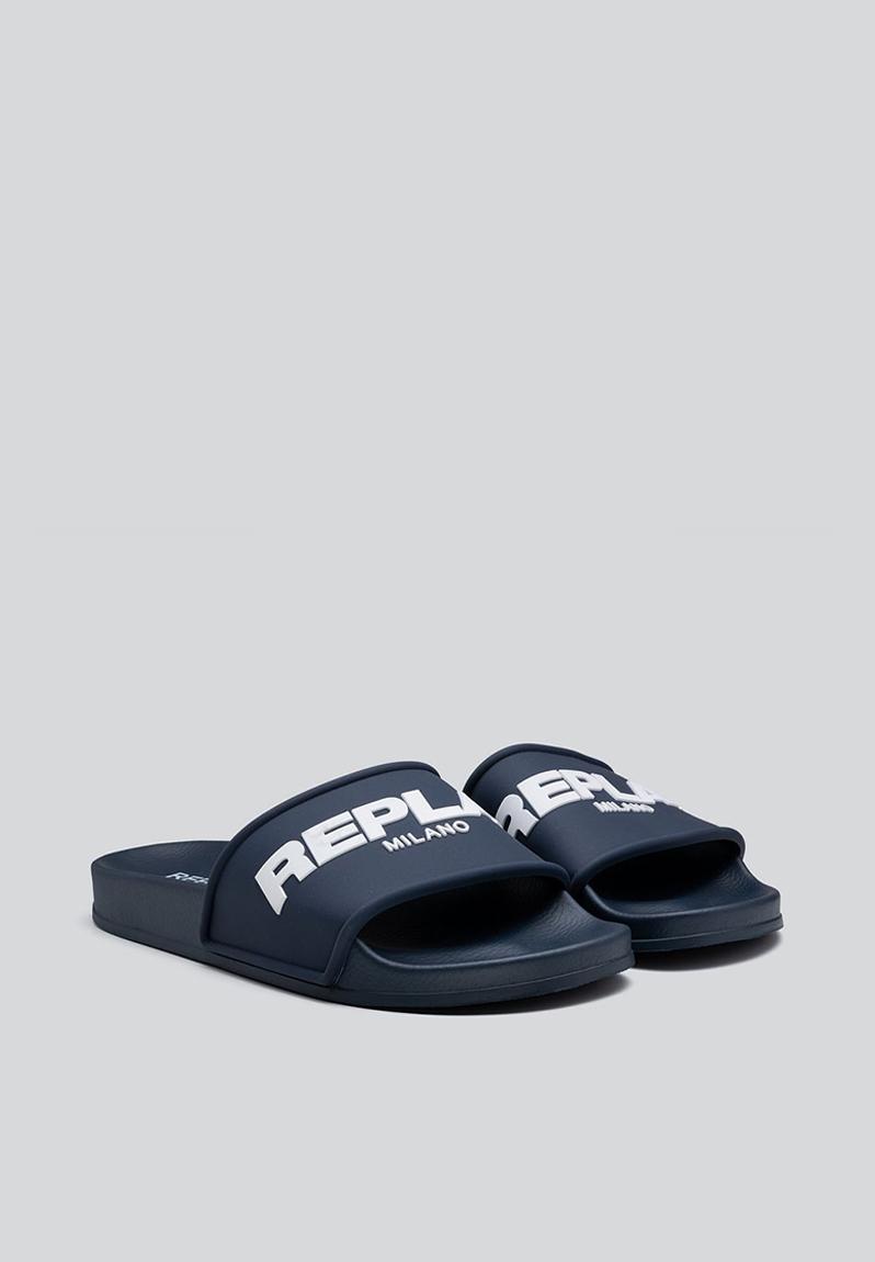 Up emboss slide - navy Replay Sandals & Flip Flops | Superbalist.com