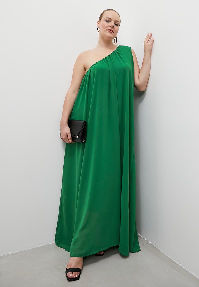 Vivo Arusha High Neck Kaftan  Maxi Dress - Dark Green