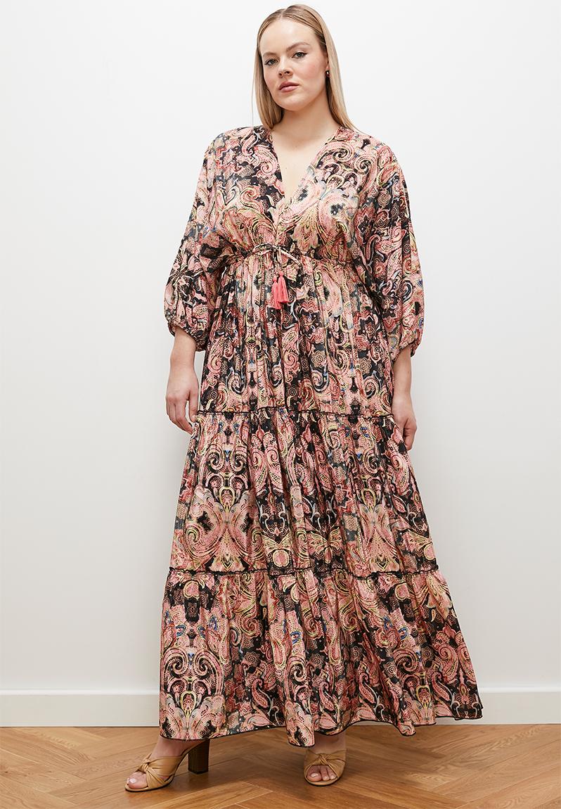 Vivo Lani Dolman Maxi Dress - Teal Print main image 1