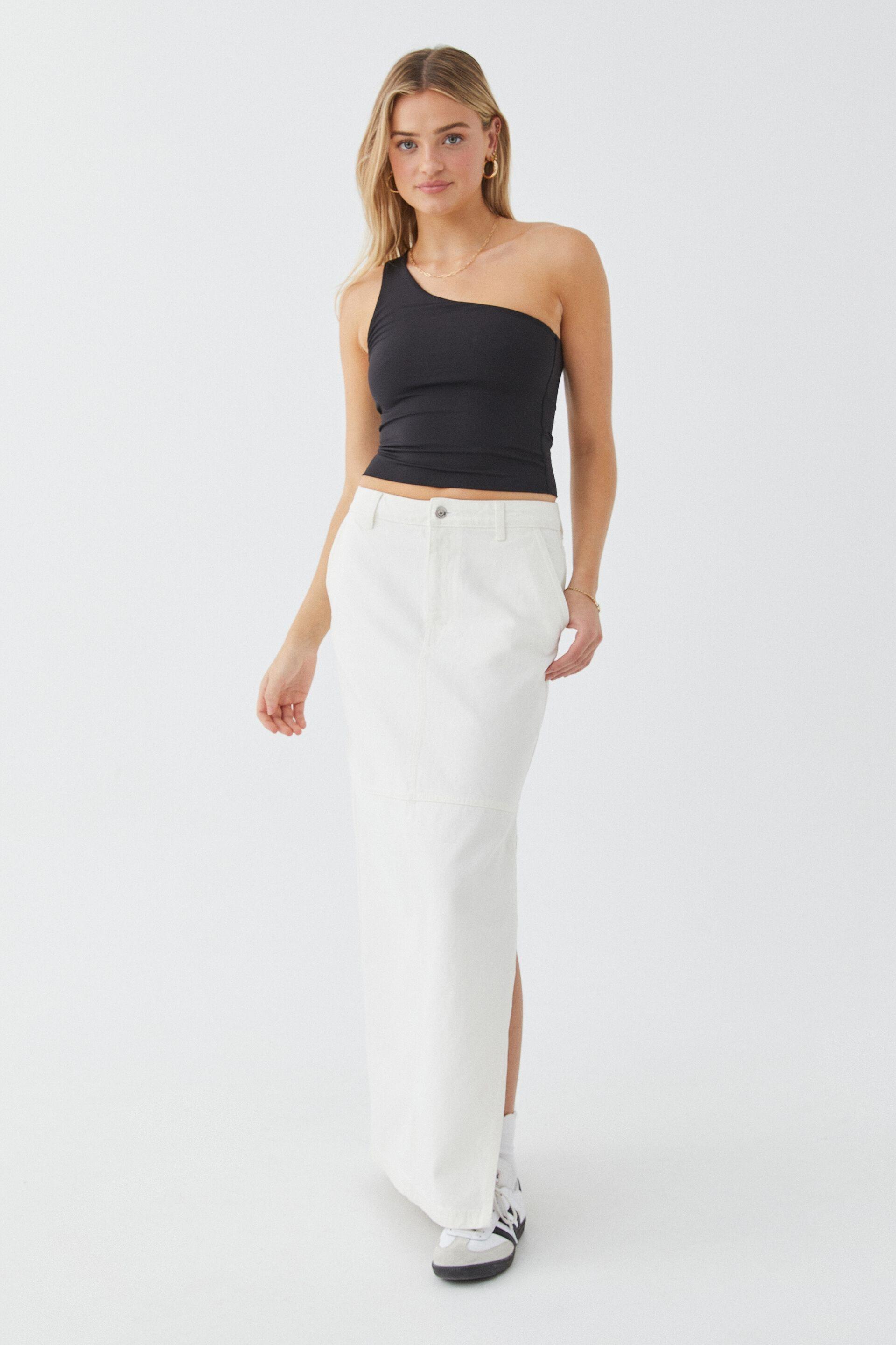 Denim carpenter maxi skirt - warm white Supré Skirts | Superbalist.com