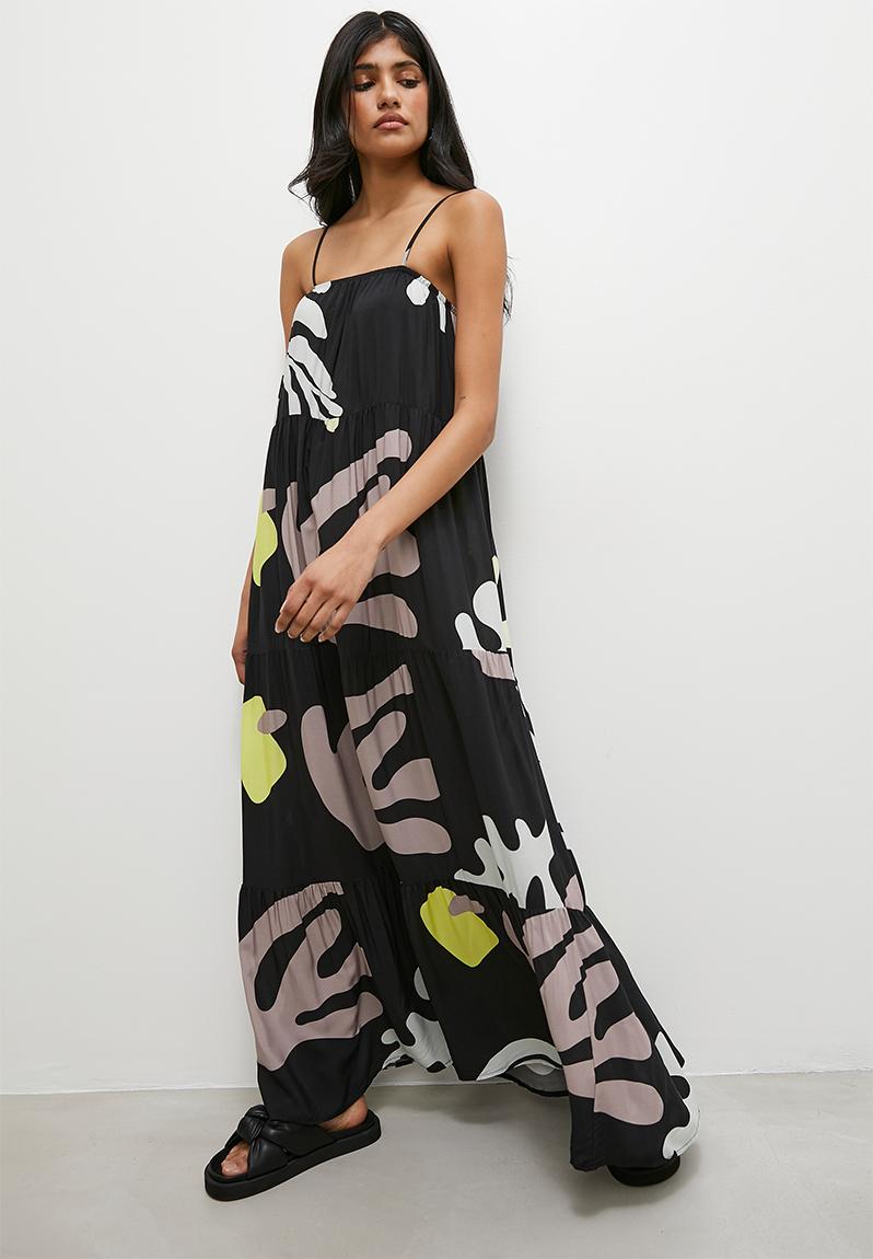 Tiered trapeze maxi dress - abstract print Superbalist Casual ...