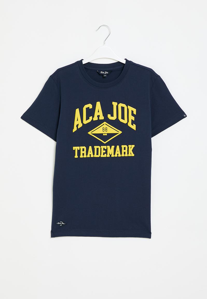 Printed tee - navy/yellow Aca Joe Tops | Superbalist.com